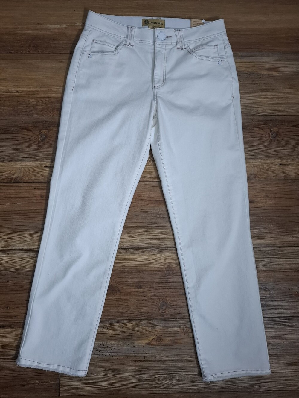 Democracy Jeans 6 High Rise Slim Straight 6 White